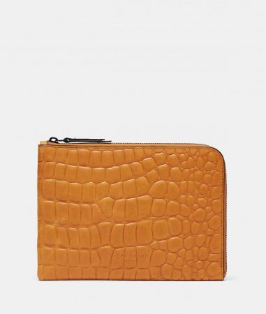 liebeskind Tablettaschen | Damen Kroko Paper Bag IPad Case Orange